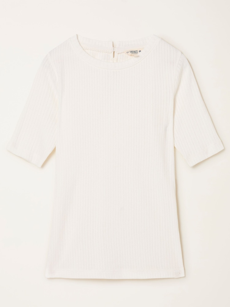 FatFace Callie Ivory Pointelle Top - Image 5 of 5