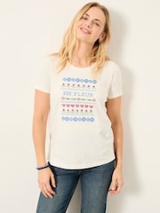 FatFace Natalie Ivory Tapestry T Shirt - Image 1 of 4