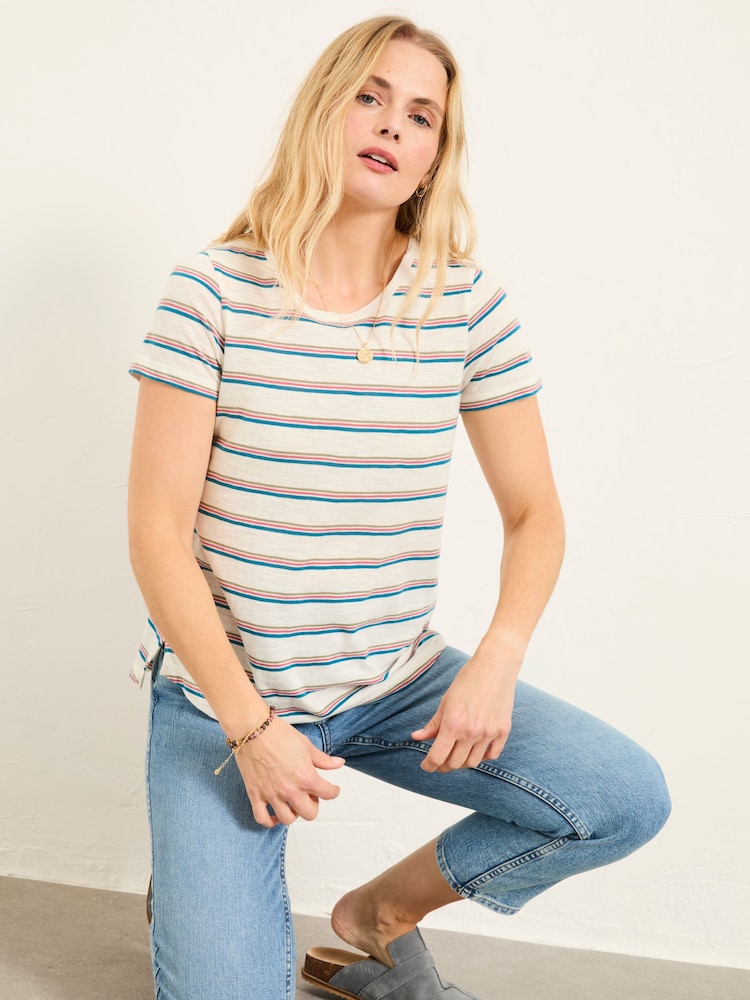 FatFace Natalie Ivory Stripe T Shirt - Image 1 of 6 FatFace Natalie Ivory Stripe T Shirt - Image 1 of 6