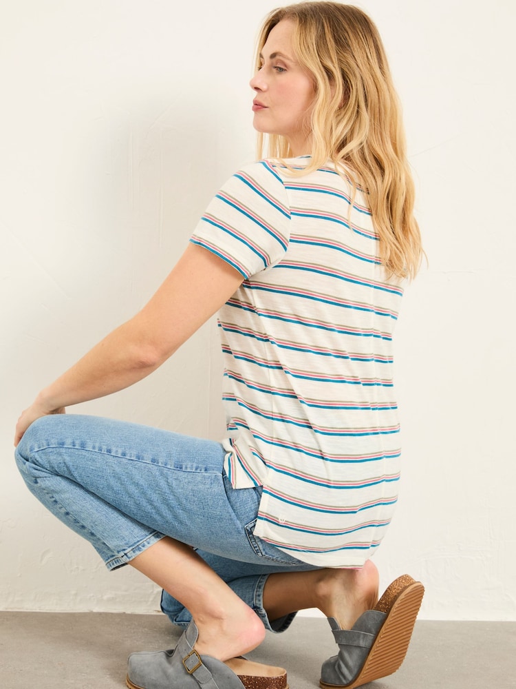 FatFace Natalie Ivory Stripe T Shirt - Image 2 of 6 FatFace Natalie Ivory Stripe T Shirt - Image 2 of 6