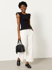 FatFace Betty Black Shirred Top - Image 5 of 6