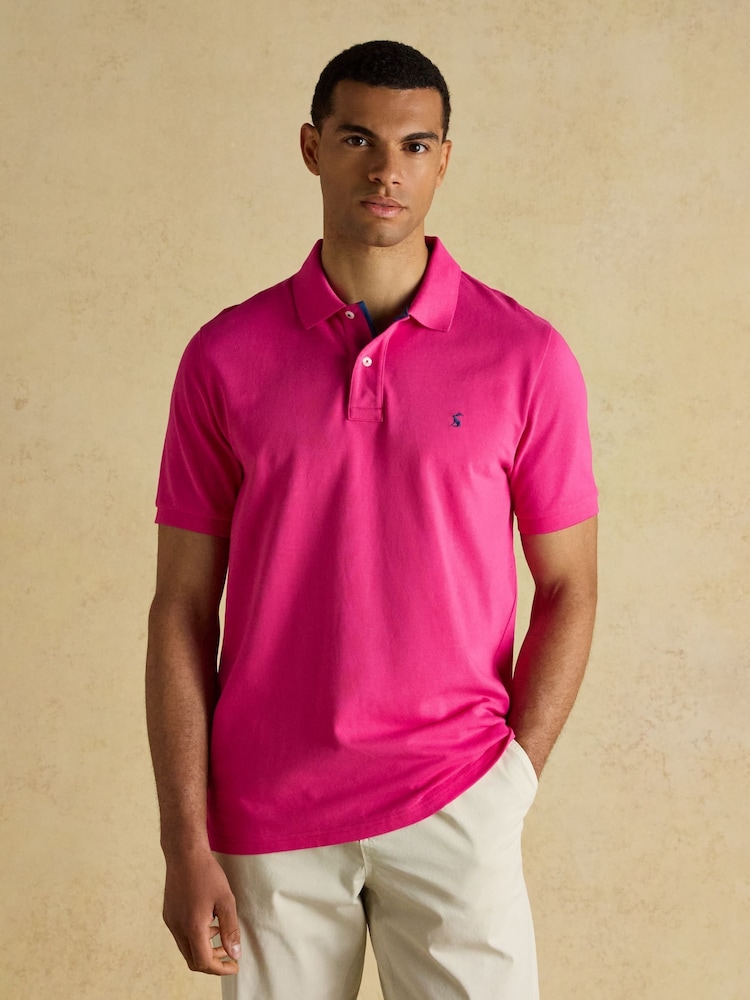 Joules Woody Magenta Pink Cotton Pique Polo Shirt - Image 1 of 8 Joules Woody Magenta Pink Cotton Pique Polo Shirt - Image 1 of 8