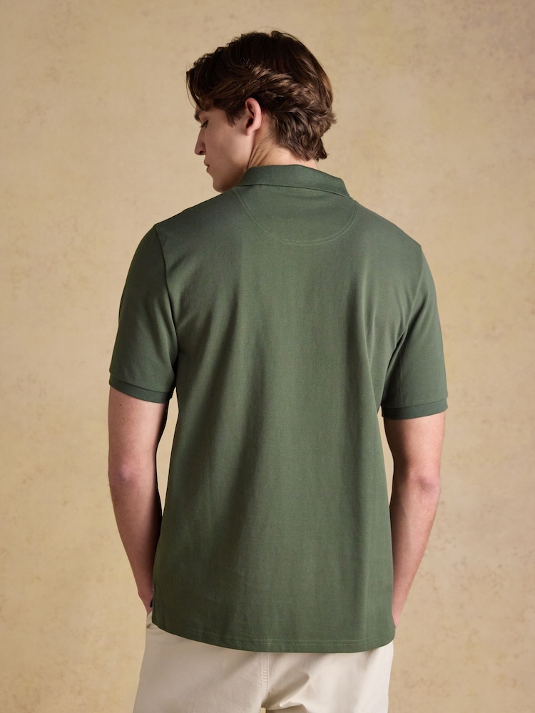 Joules Woody Khaki Green Cotton Pique Polo Shirt - Image 2 of 8 Joules Woody Khaki Green Cotton Pique Polo Shirt - Image 2 of 8