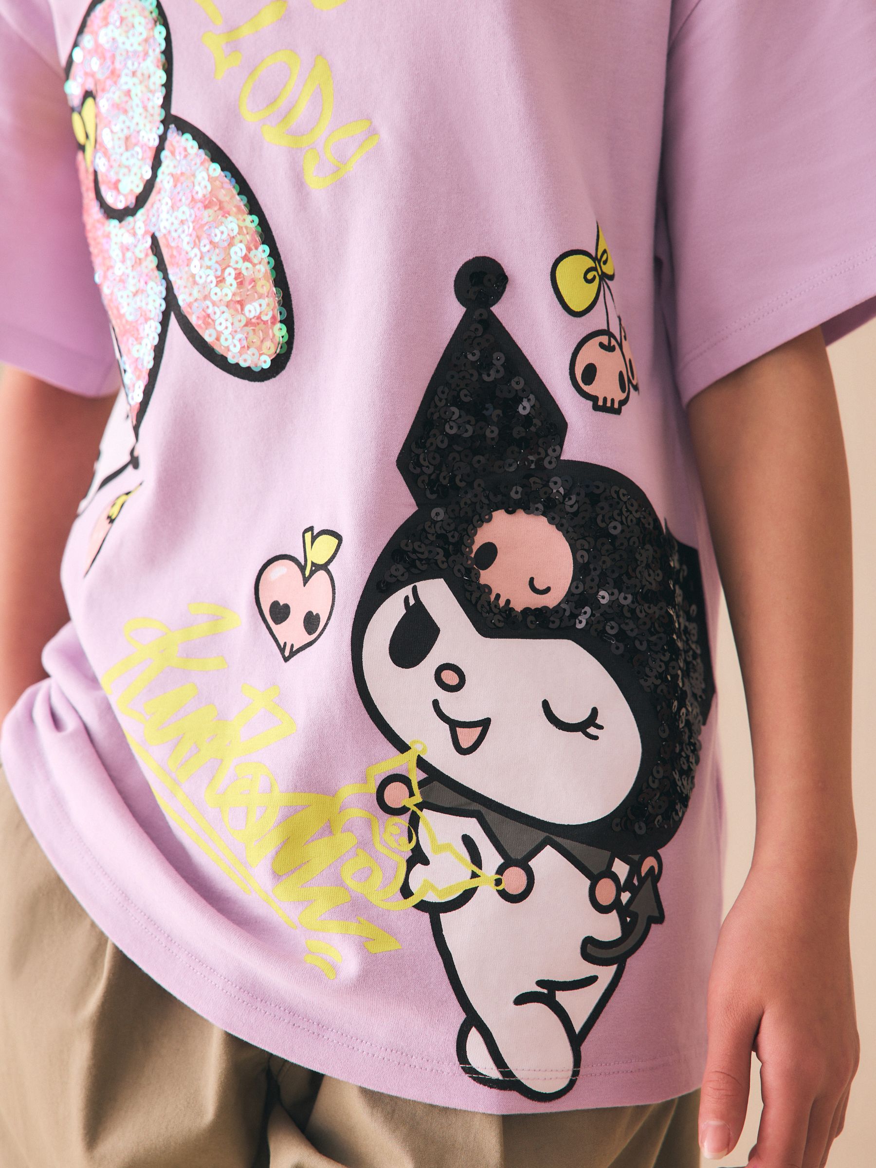Buy Purple Kuromi Sequin Graphic T-Shirt (3-16yrs) from Next USA