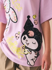 Purple Kuromi Sequin License Graphic T-Shirt (3-16yrs) - Image 4 of 8