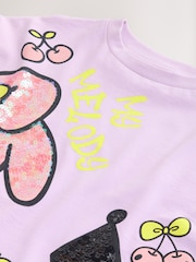 Purple Kuromi Sequin License Graphic T-Shirt (3-16yrs) - Image 7 of 8