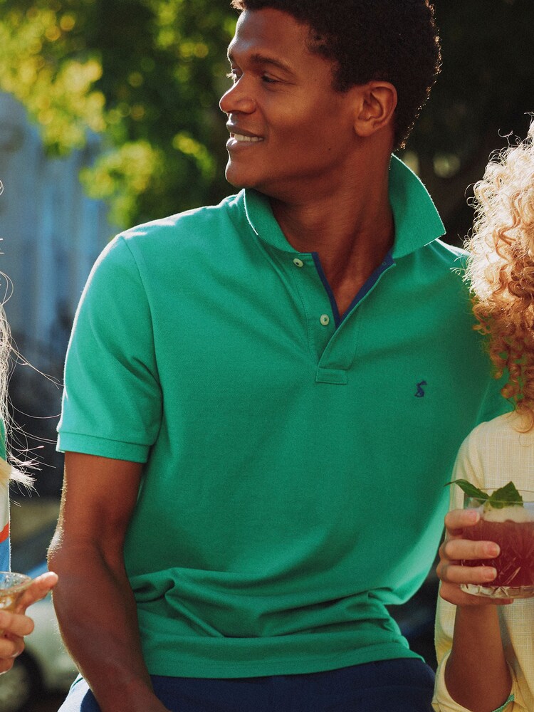 Joules Woody Bright Green Cotton Pique Short Sleeve Polo Shirt - Image 2 of 11 Joules Woody Bright Green Cotton Pique Short Sleeve Polo Shirt - Image 2 of 11