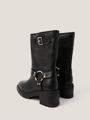 Monsoon Black Jade Leather Biker Boots - Image 3 of 3