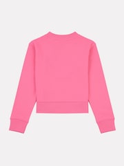 New Balance Pink Kids French Terry Stacked Logo Crew Sweatshirt - Image 2 of 3