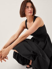 Monsoon Black Prim Sleeveless Bubble Hem Midi Dress - Image 2 of 4