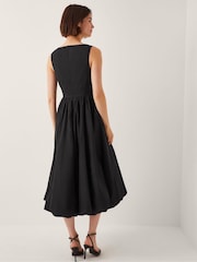 Monsoon Black Prim Sleeveless Bubble Hem Midi Dress - Image 4 of 4