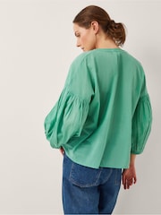 Monsoon Green Milly Slouchy Embroidered Blouse - Image 3 of 12
