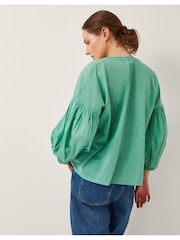 Monsoon Green Milly Slouchy Embroidered Blouse - Image 5 of 12