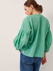 Monsoon Green Milly Slouchy Embroidered Blouse - Image 6 of 12