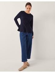 Monsoon Blue Paula Peplum Bow Jumper - Image 3 of 5