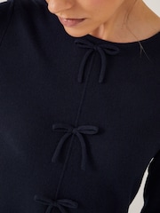 Monsoon Blue Paula Peplum Bow Jumper - Image 4 of 5