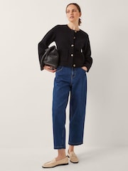Monsoon Black Bria Crew Neck Cardigan - Image 3 of 5
