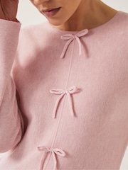 Monsoon Pink Paula Peplum Bow Jumper - Image 4 of 5