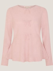 Monsoon Pink Paula Peplum Bow Jumper - Image 5 of 5