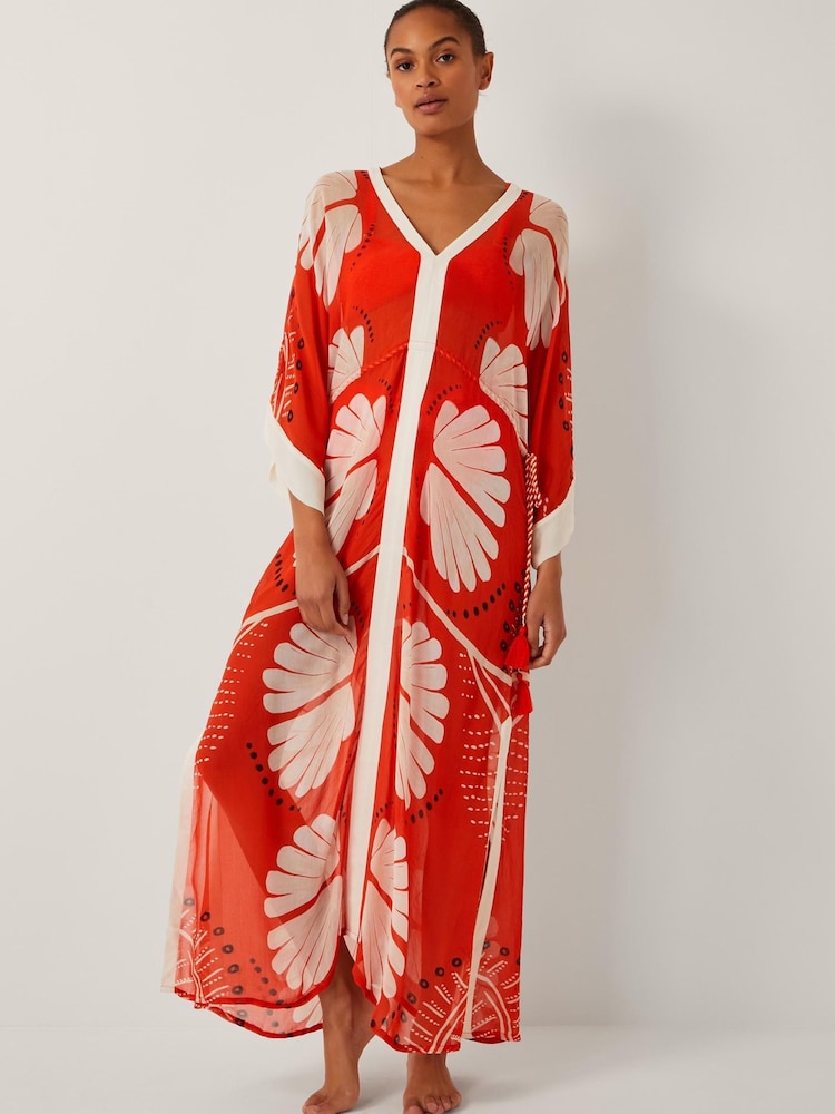 Monsoon Nara Leaf Print Kaftan - Imagem 1 de 4