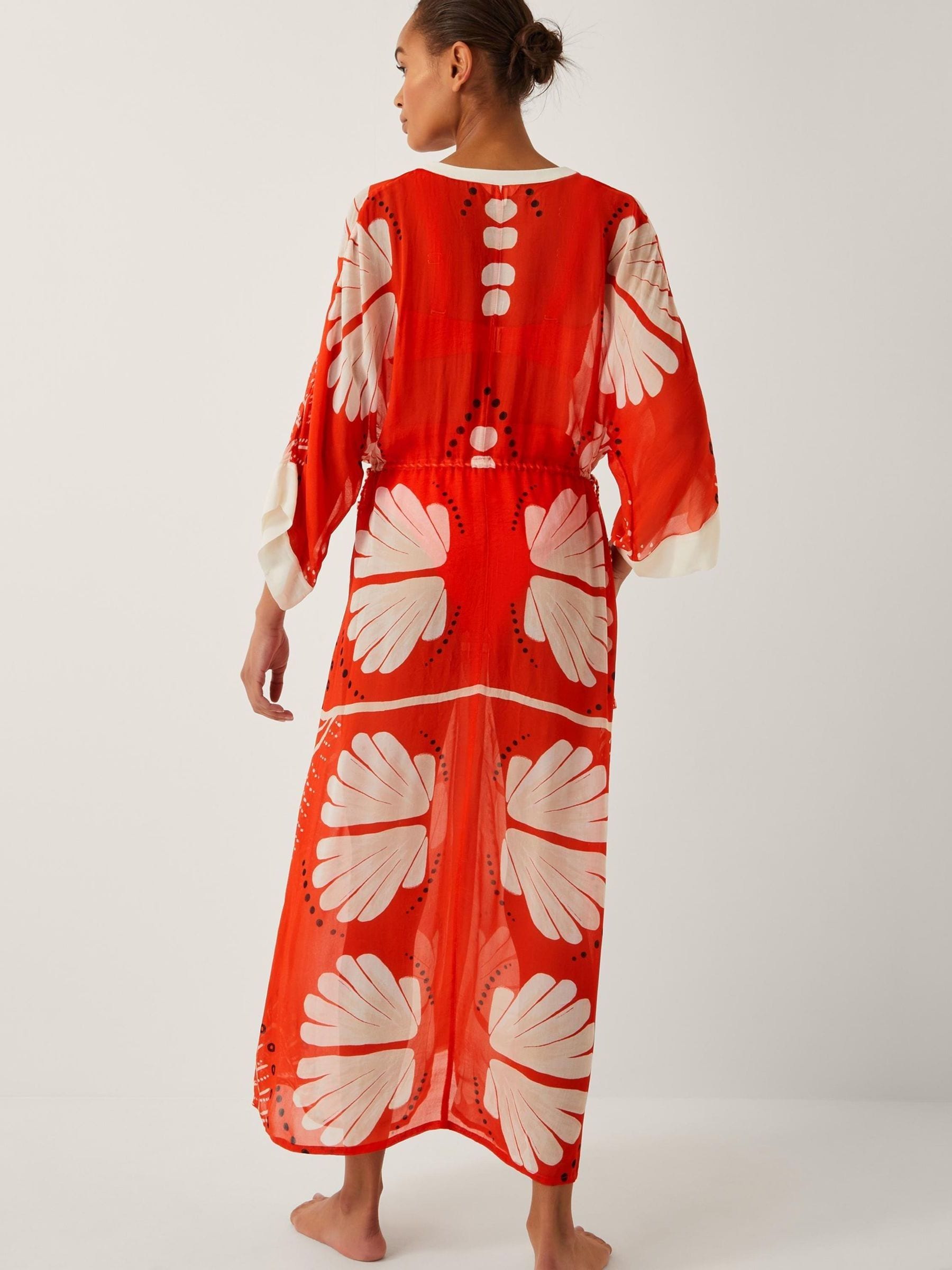 Buy Monsoon Orange Nara Leaf Print Kaftan from Next USA