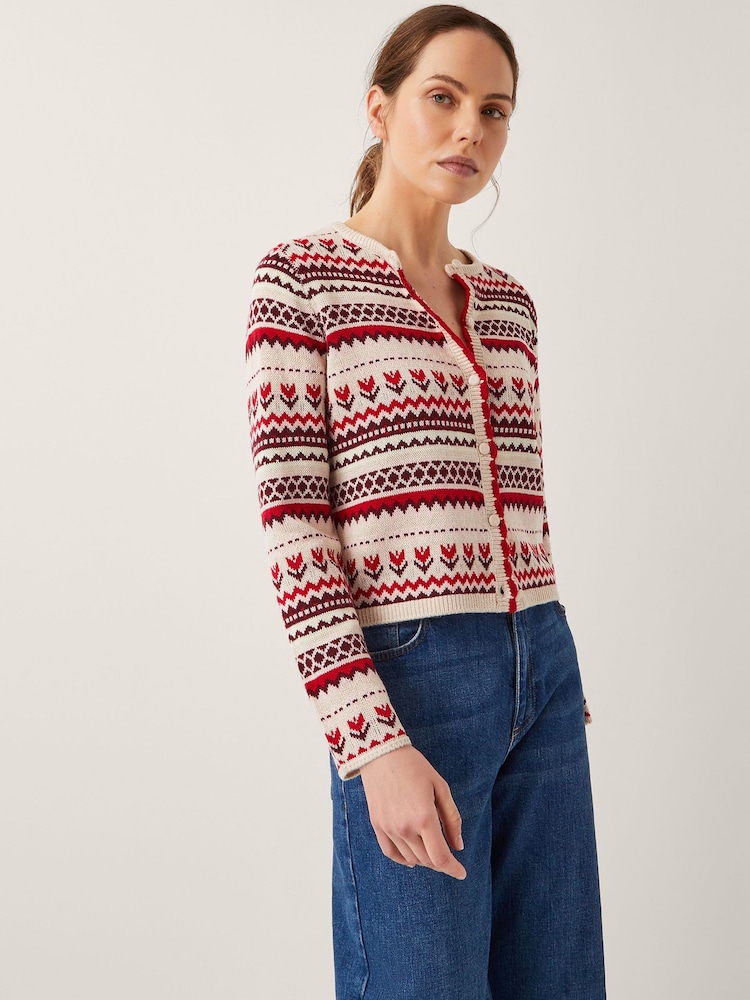 Monsoon Juno Floral Fair Print Isle Cardigan - Imagem 1 de 5