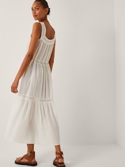 Monsoon Cream Maddi Sleeveless Embroidered Midi Dress - Image 3 of 4