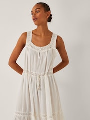 Monsoon Cream Maddi Sleeveless Embroidered Midi Dress - Image 4 of 4