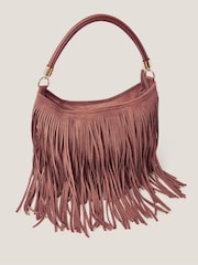 Monsoon Natural Fay Suedette Fringe Bag - Image 1 of 4