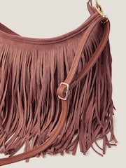 Monsoon Natural Fay Suedette Fringe Bag - Image 3 of 4
