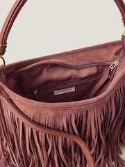 Monsoon Natural Fay Suedette Fringe Bag - Image 4 of 4