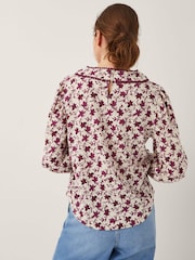Monsoon Natural Felipa Floral Print Jersey Top - Image 2 of 5