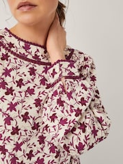 Monsoon Natural Felipa Floral Print Jersey Top - Image 4 of 5