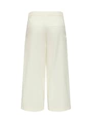 JDY White Cropped Wide Leg High Waist Trousers - Image 5 of 5