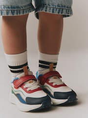 Multi Bright Standard Fit (F) Touch Fastening Elastic Lace Trainers - Image 1 of 4