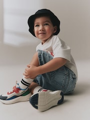 Multi Bright Standard Fit (F) Touch Fastening Elastic Lace Trainers - Image 2 of 4