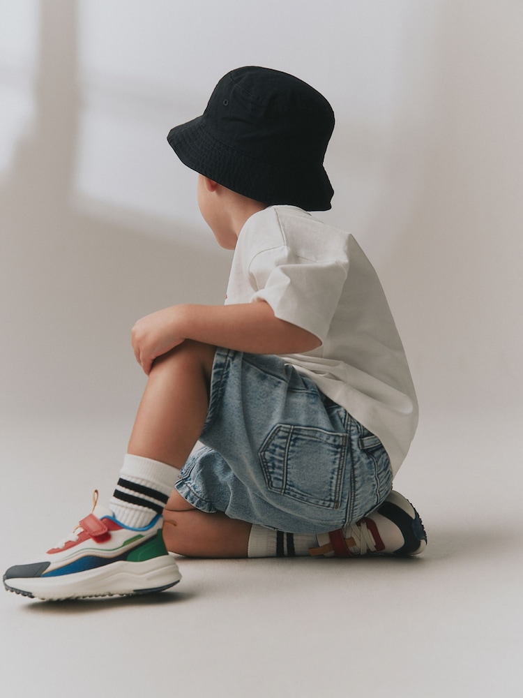 Multi Bright Standard Fit (F) Touch Fastening Elastic Lace Trainers - Image 4 of 4