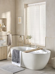 White Venetian Faux Wood Blind - Image 2 of 5
