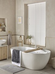 White Venetian Faux Wood Blind - Image 3 of 5