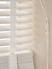 White Venetian Faux Wood Blind - Image 5 of 5