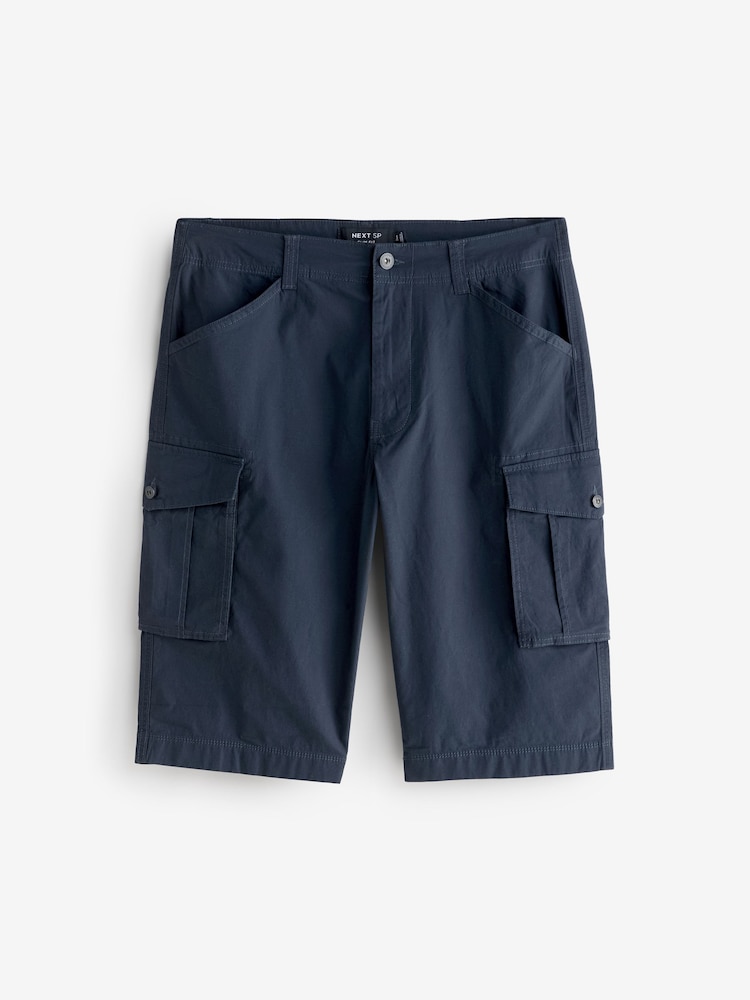 Navy Blue Rip-Stop Cargo Style Shorts - Image 1 of 1