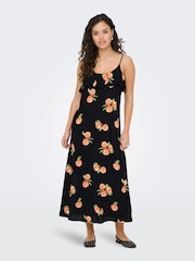 JDY Black Printed Midi Dress - Image 4 of 8