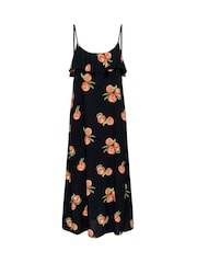 JDY Black Printed Midi Dress - Image 7 of 8