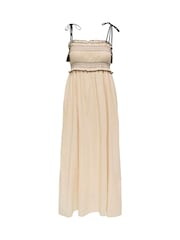 JDY Cream Sleeveless Midi Smock Dress - Image 6 of 7