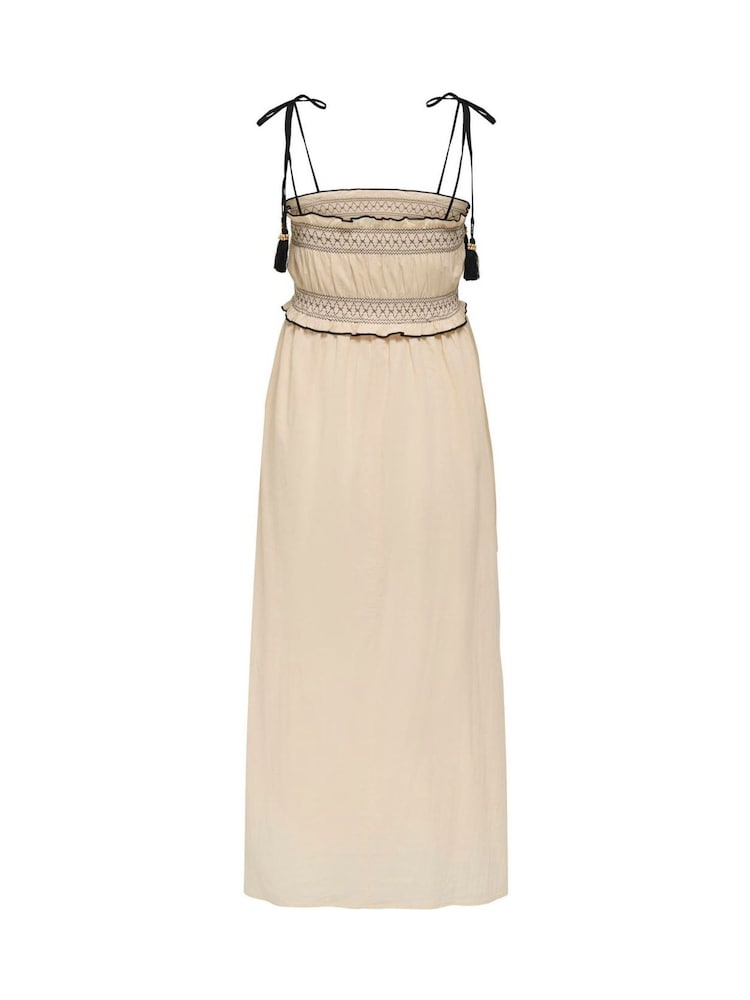 JDY Cream Sleeveless Midi Smock Dress - Image 7 of 7