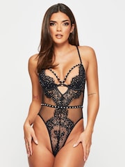 Ann Summers Black Astrid Diamante Crotchless Body - Image 1 of 4