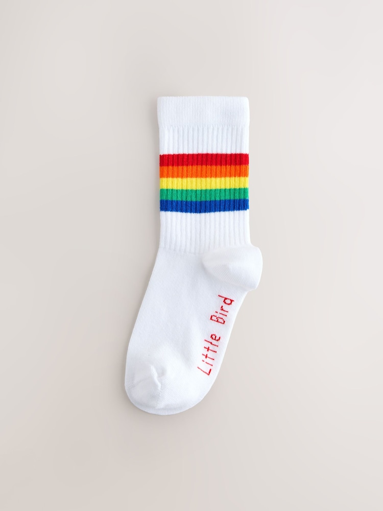 Little Bird by Jools Oliver White Bright Rainbow Stripe Tube Socks 10 Pack - Image 2 of 4 Little Bird by Jools Oliver White Bright Rainbow Stripe Tube Socks 10 Pack - Image 2 of 4