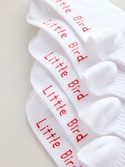 Little Bird by Jools Oliver White Bright Rainbow Stripe Tube Socks 10 Pack - Image 4 of 4