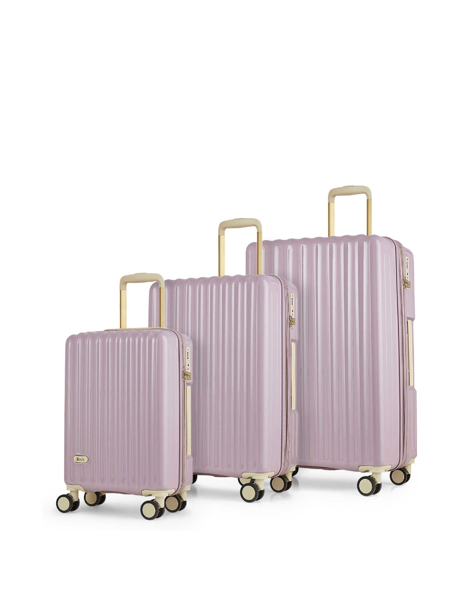 Rock Luggage Men's Purple Primrose Suitcases Set 3 Piece - Image 1