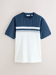 Green/Navy Blue/Burgundy Red Regular Fit Colour Blocking T-Shirts 3 Pack - Image 5 of 7